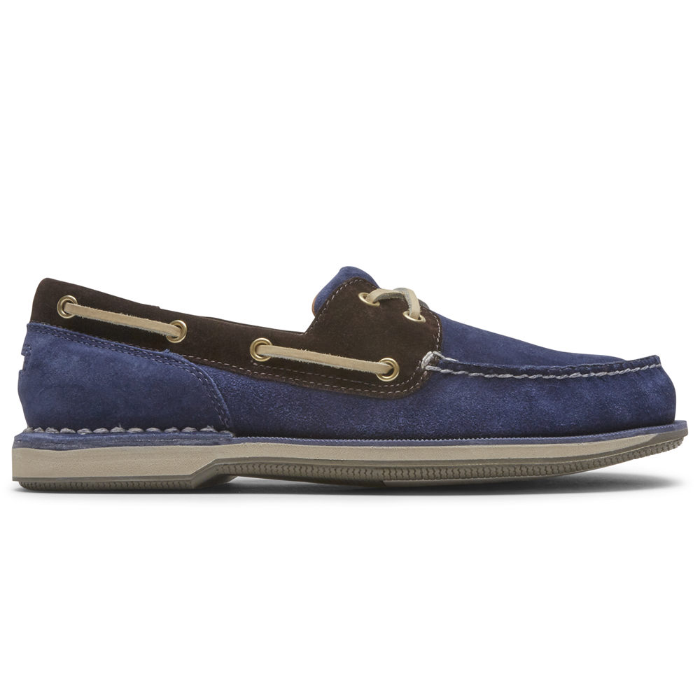 Sapatos De Vela Rockport Homem Azuis - Perth - 16578ANEL